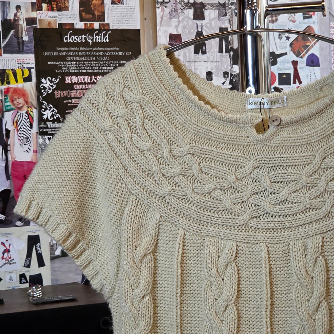 JPN 모리걸 꽤배기 반팔 니트 원피스 상품이미지3