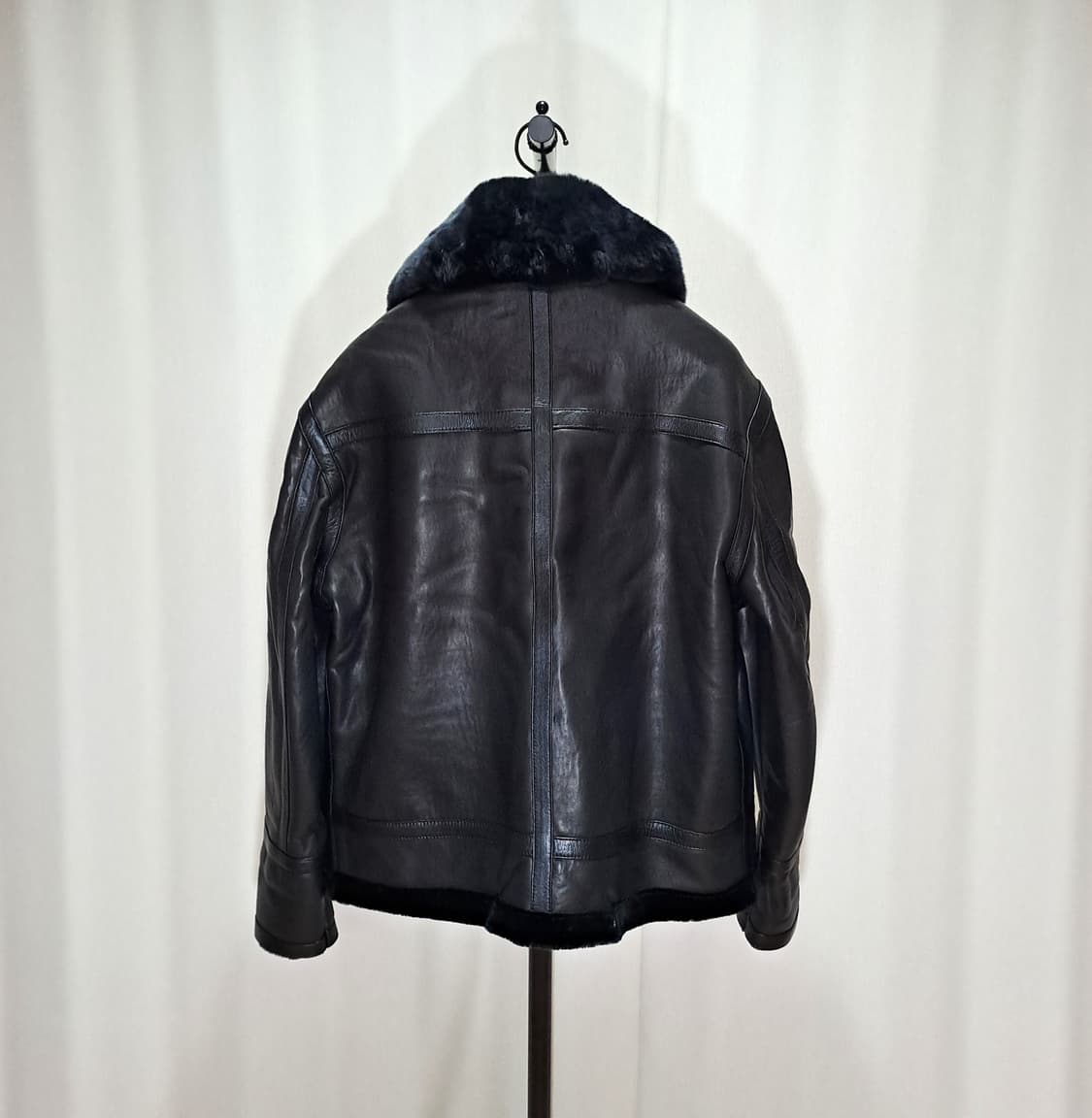 (택포) 양가죽 싱글 블랙 무스탕 100 B467 상품이미지5