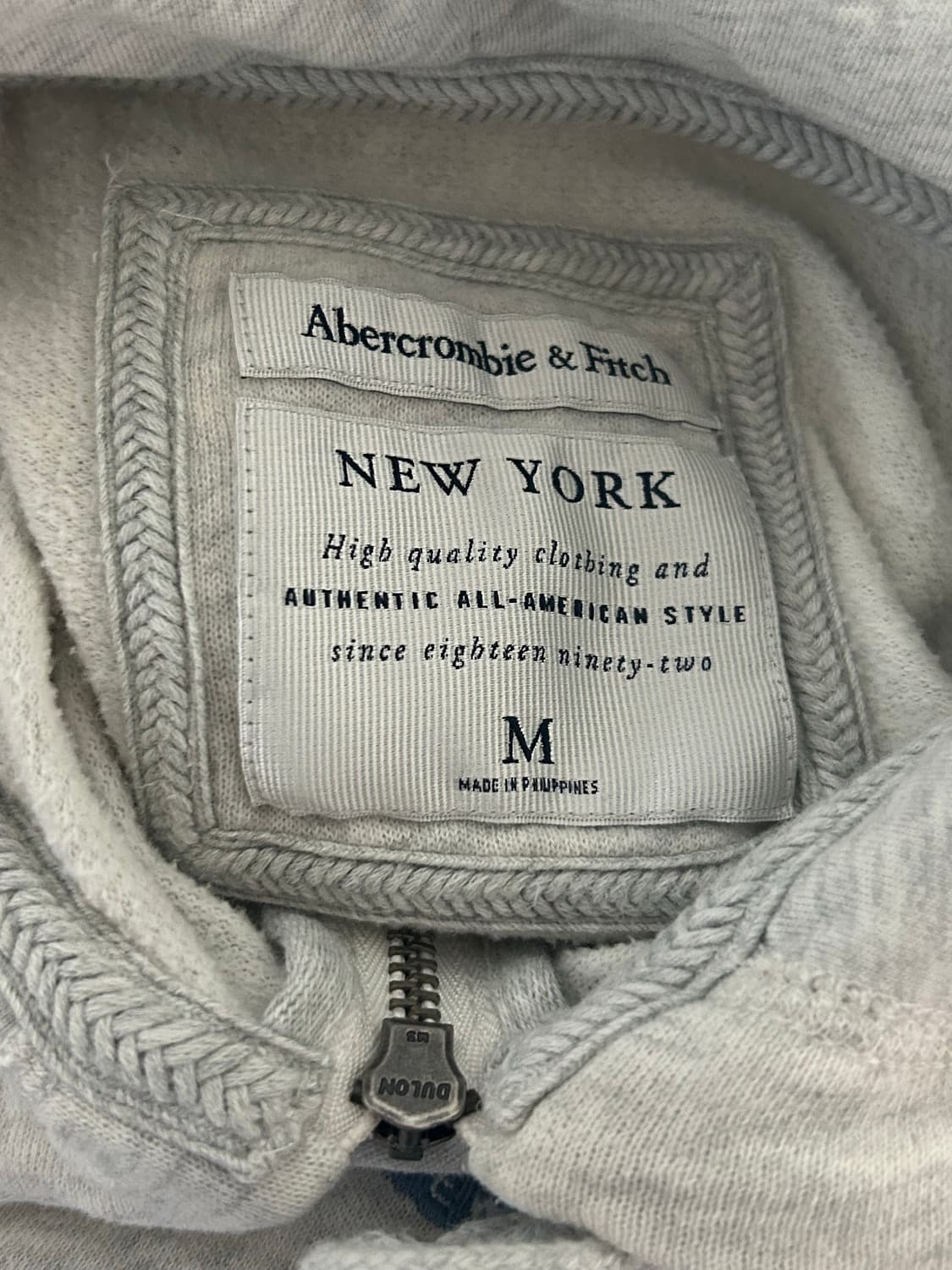 아베크롬비 멜란지블루 그레이 슬림핏 후드집업 상품이미지3