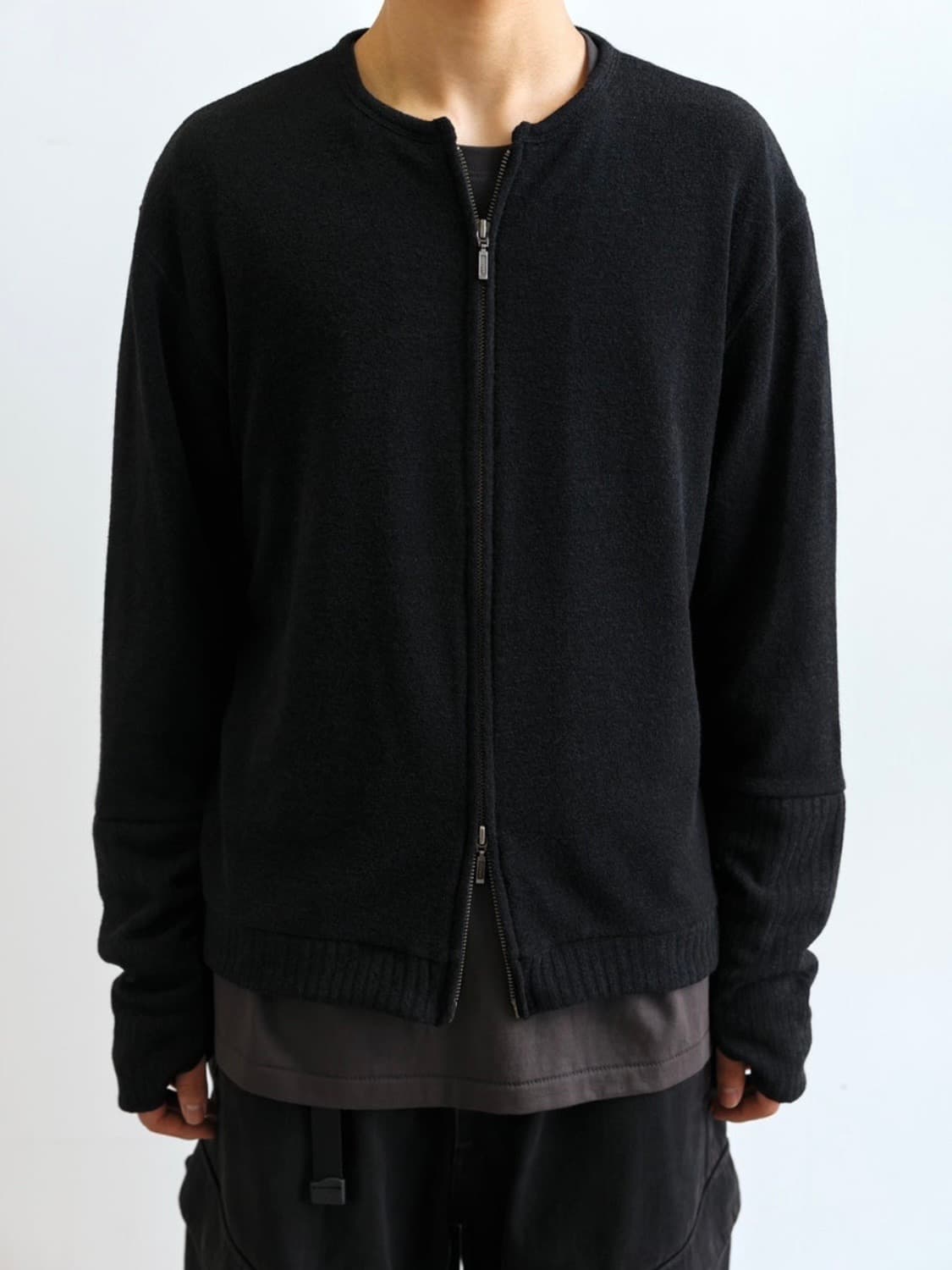 해칭룸 레이어 가디건 V1 애쉬 블랙 3사이즈 상품이미지4