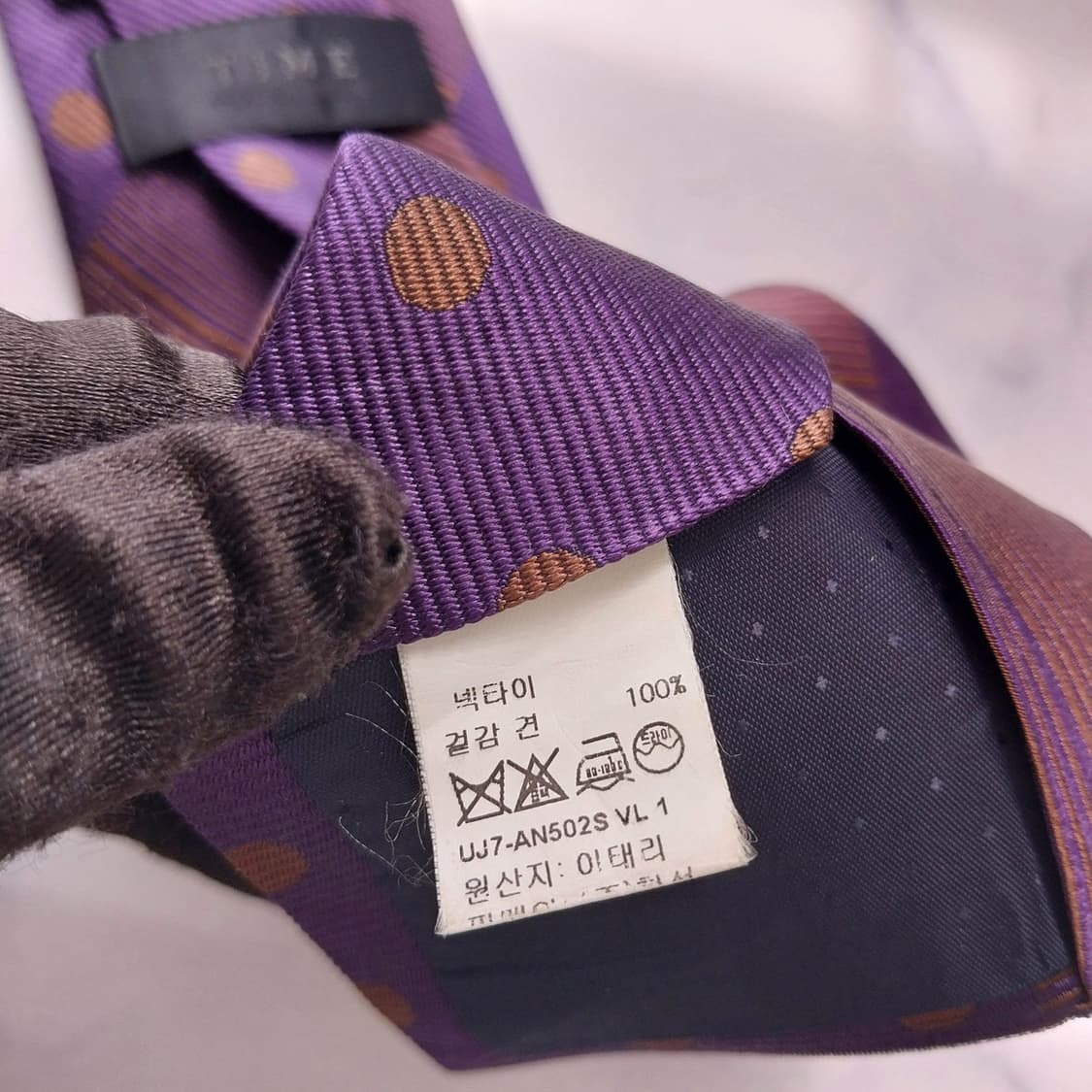 타임 퍼플 도트 스트라이프 패턴 넥타이 8.6cm A+등급 K2395
 상품이미지10