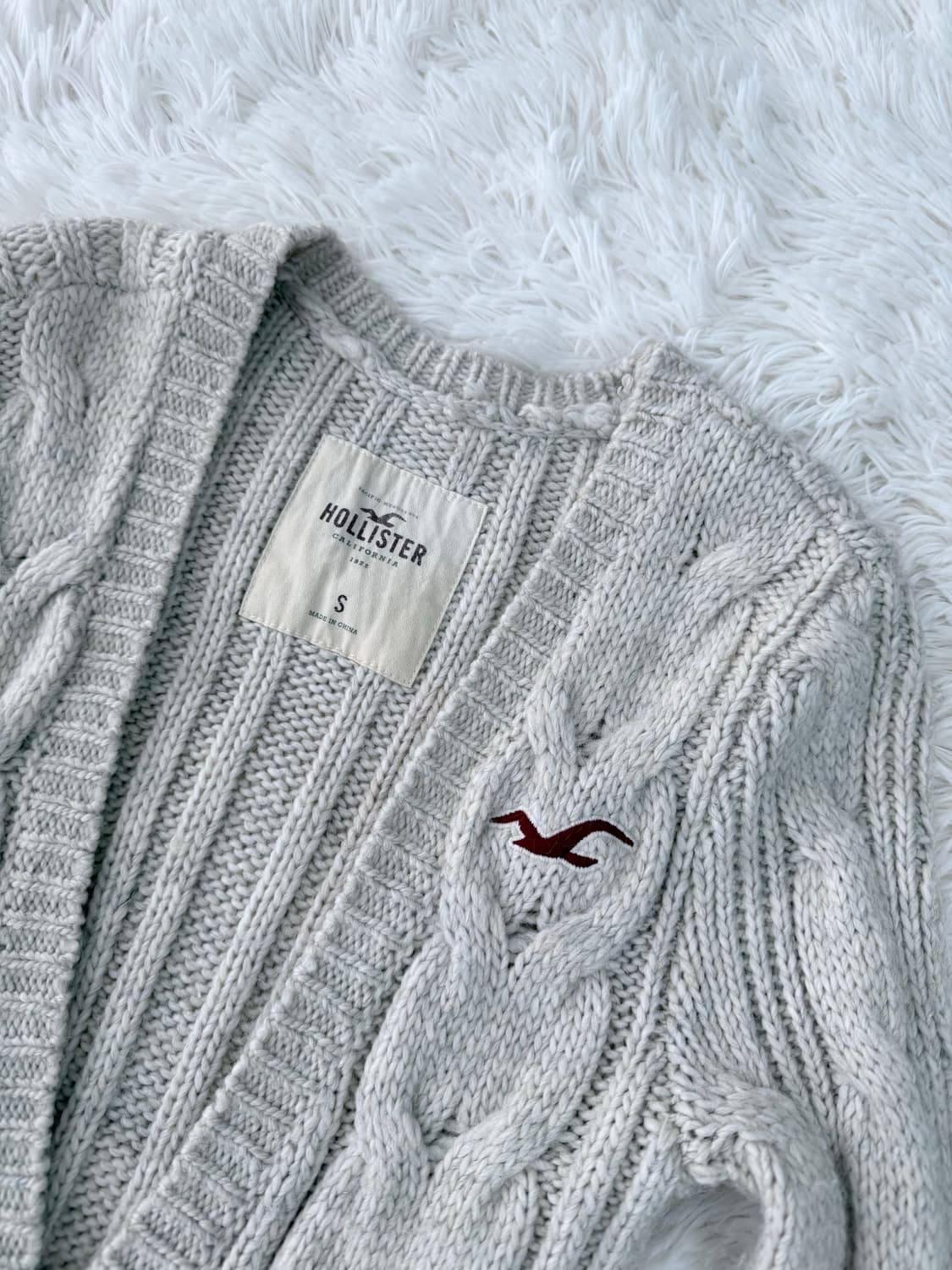 홀리스터 베이지 니트 가디건 상품이미지3