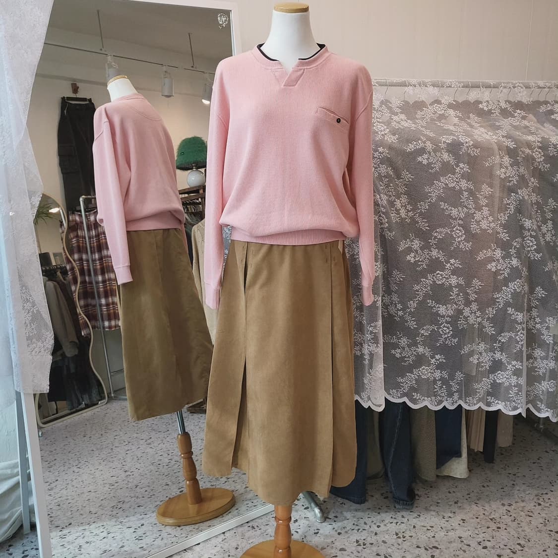 Biersch 스웨이드 플리츠 스커트 상품이미지2