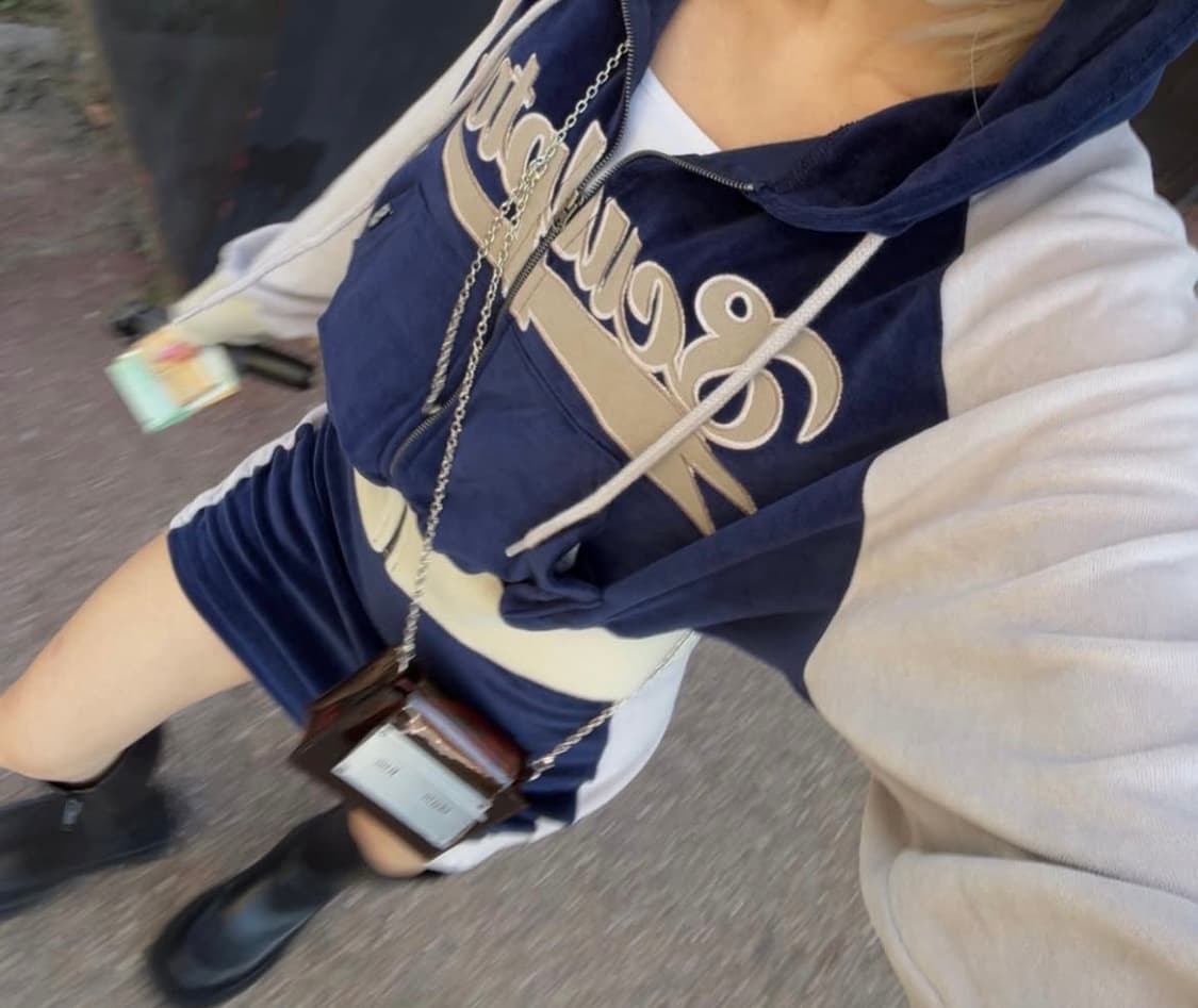 Sculptor 스컬프터 벨벳 크롭 후드집업 스커트 셋업 s 상품이미지1