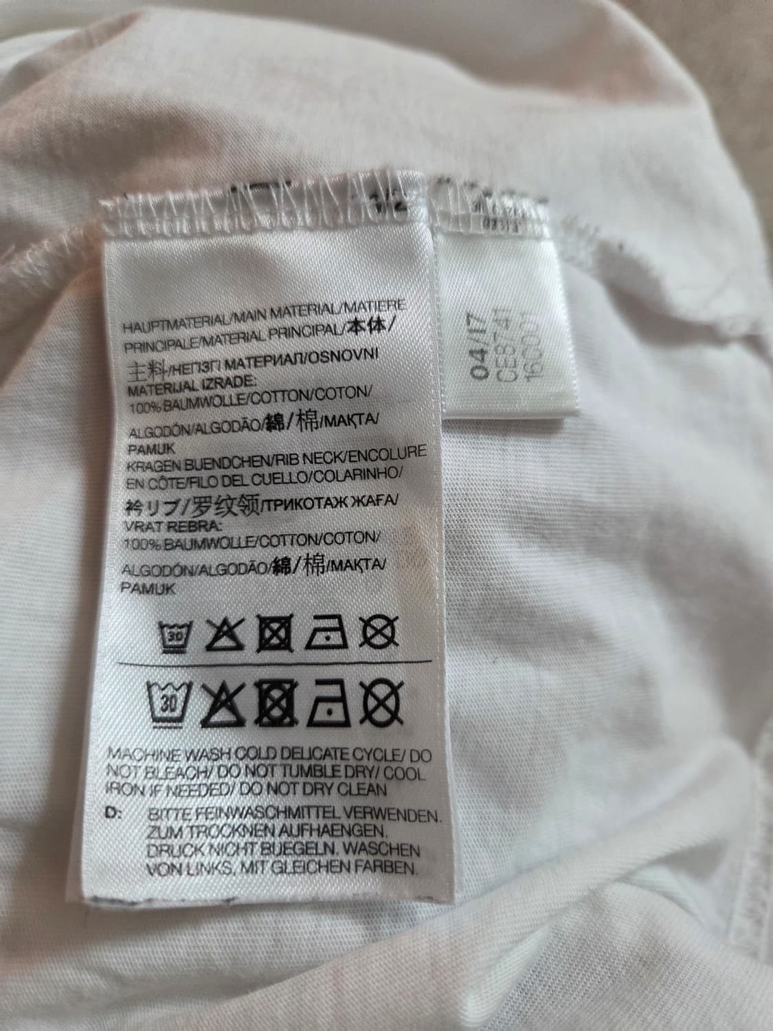 Y3  화이트 면 티셔츠 XL 상품이미지4