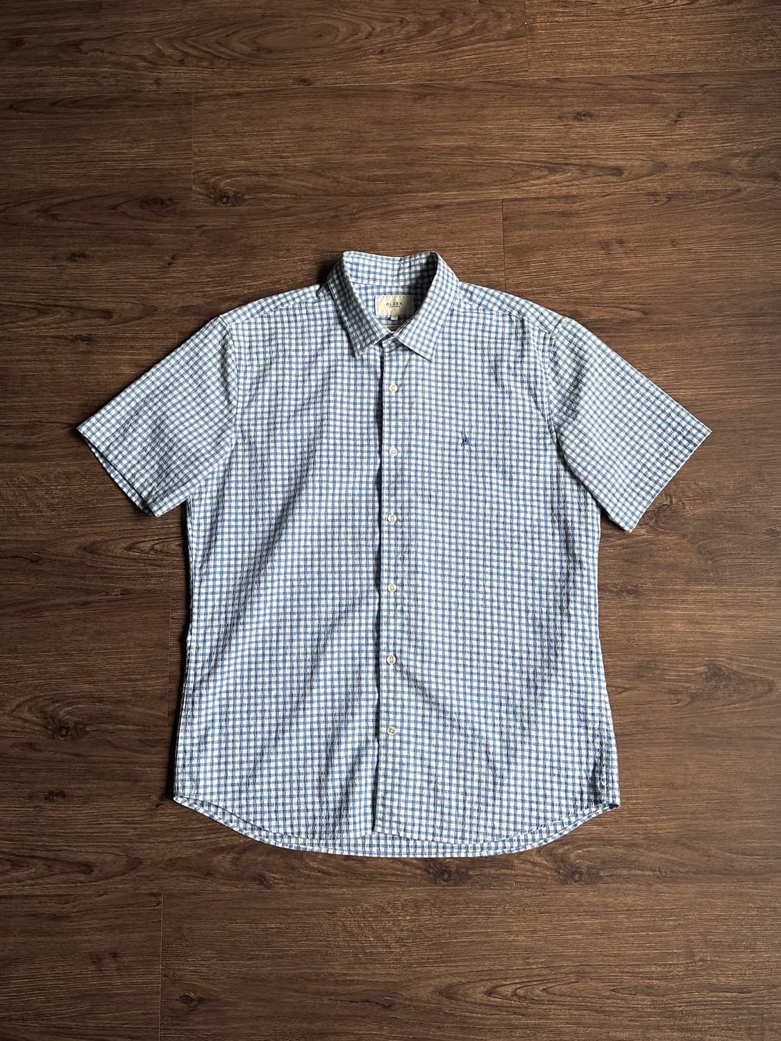 Olzen 깅엄 체크 하프 셔츠 상품이미지7