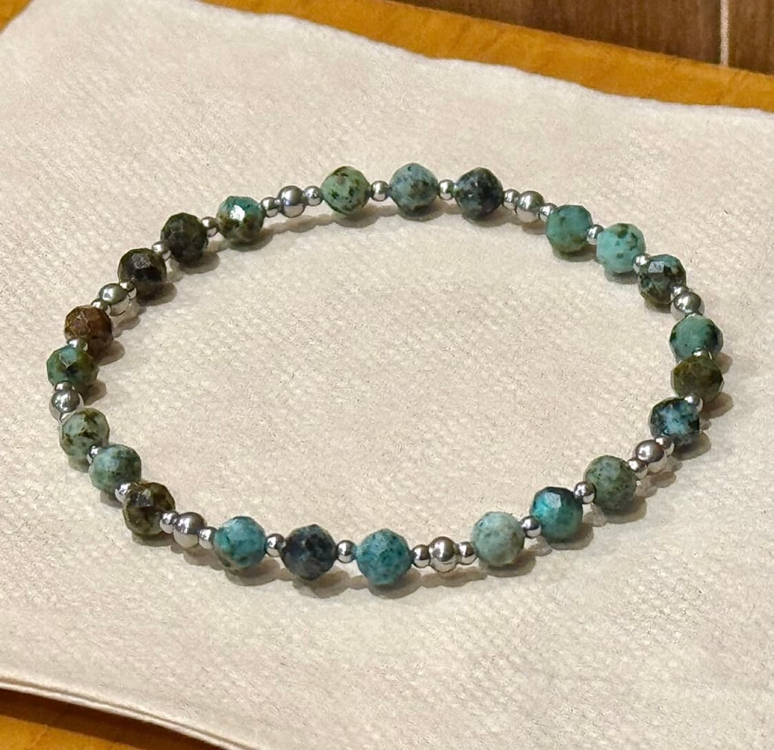 (핸드메이드) 천연석 터키석 밴드형 원석팔찌 상품이미지1