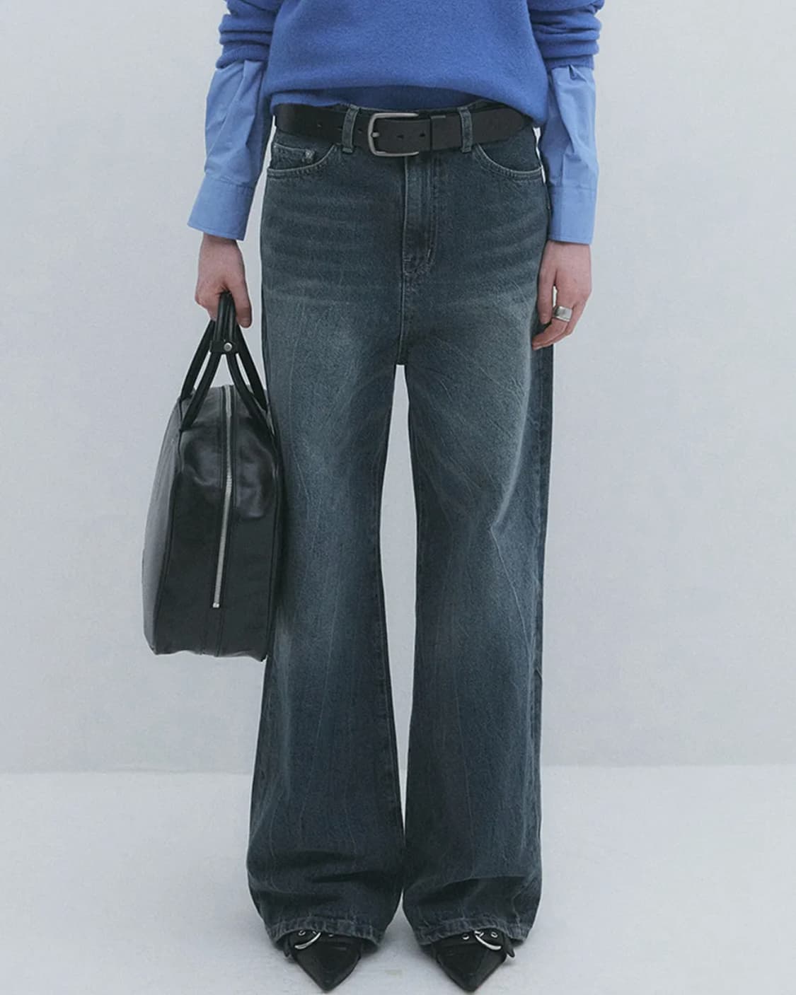 라벨아카이브 루즈핏 크랙 진 상품이미지1