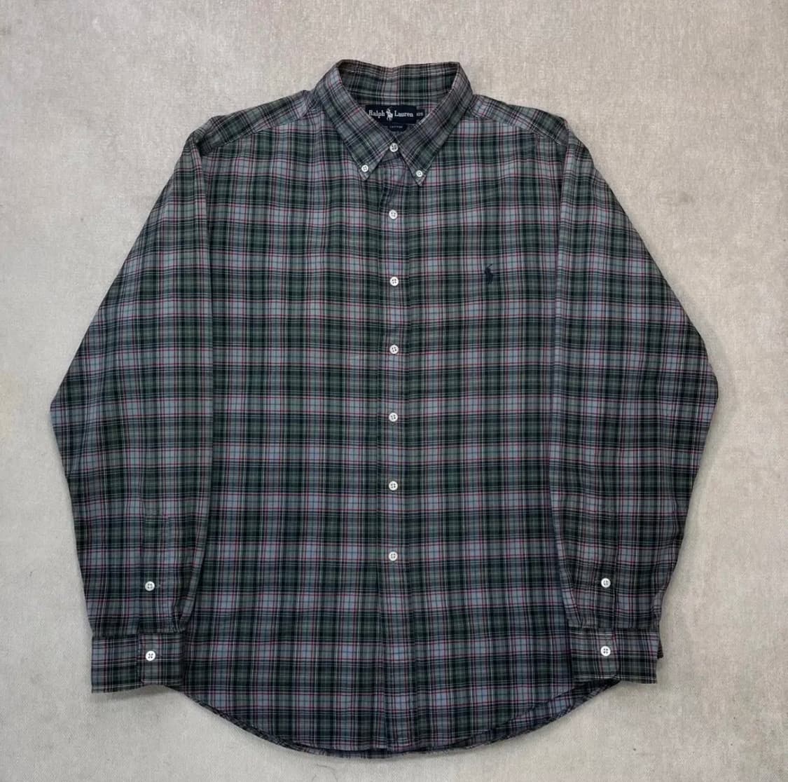 폴로 랄프로렌 시어서커 코튼 체크 셔츠 105 상품이미지1