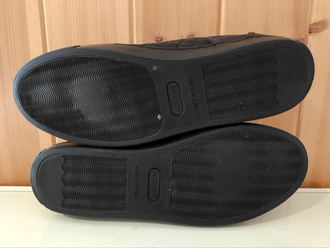 270mm 미소페 레더 퀼팅 블랙 슬립온 상품이미지9