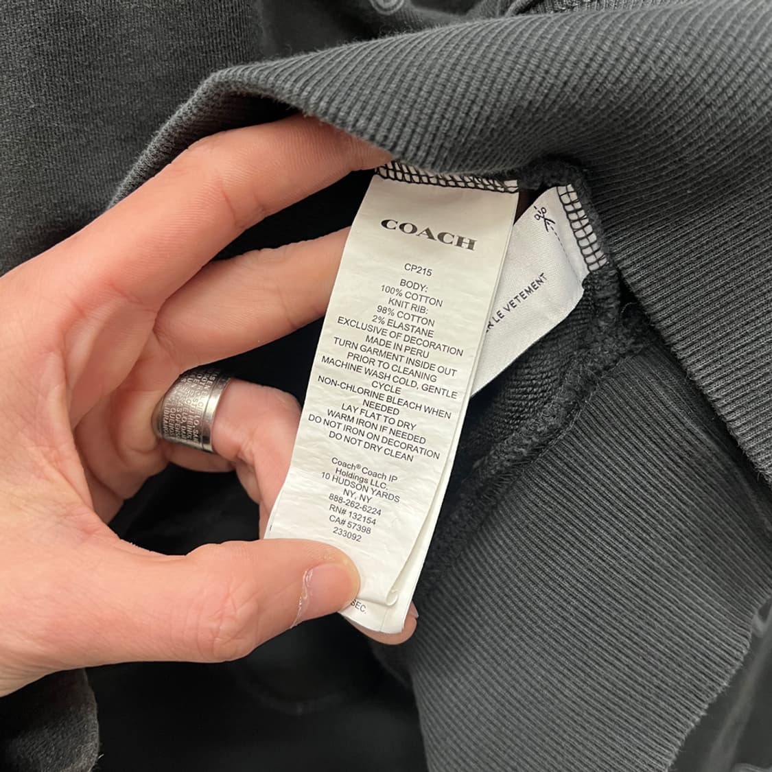 COACH 코치 스타 프린트 자수 로고 크루넥 크롭 맨투맨 S 상품이미지4