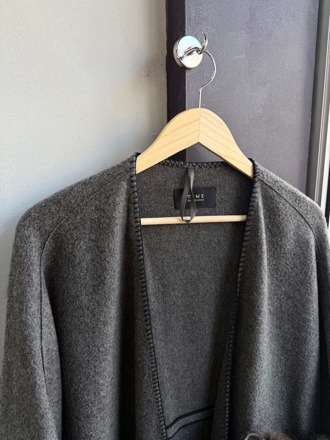 타임 캐시미어 폭스퍼 핸드메이드 롱가디건 자켓 상품이미지3