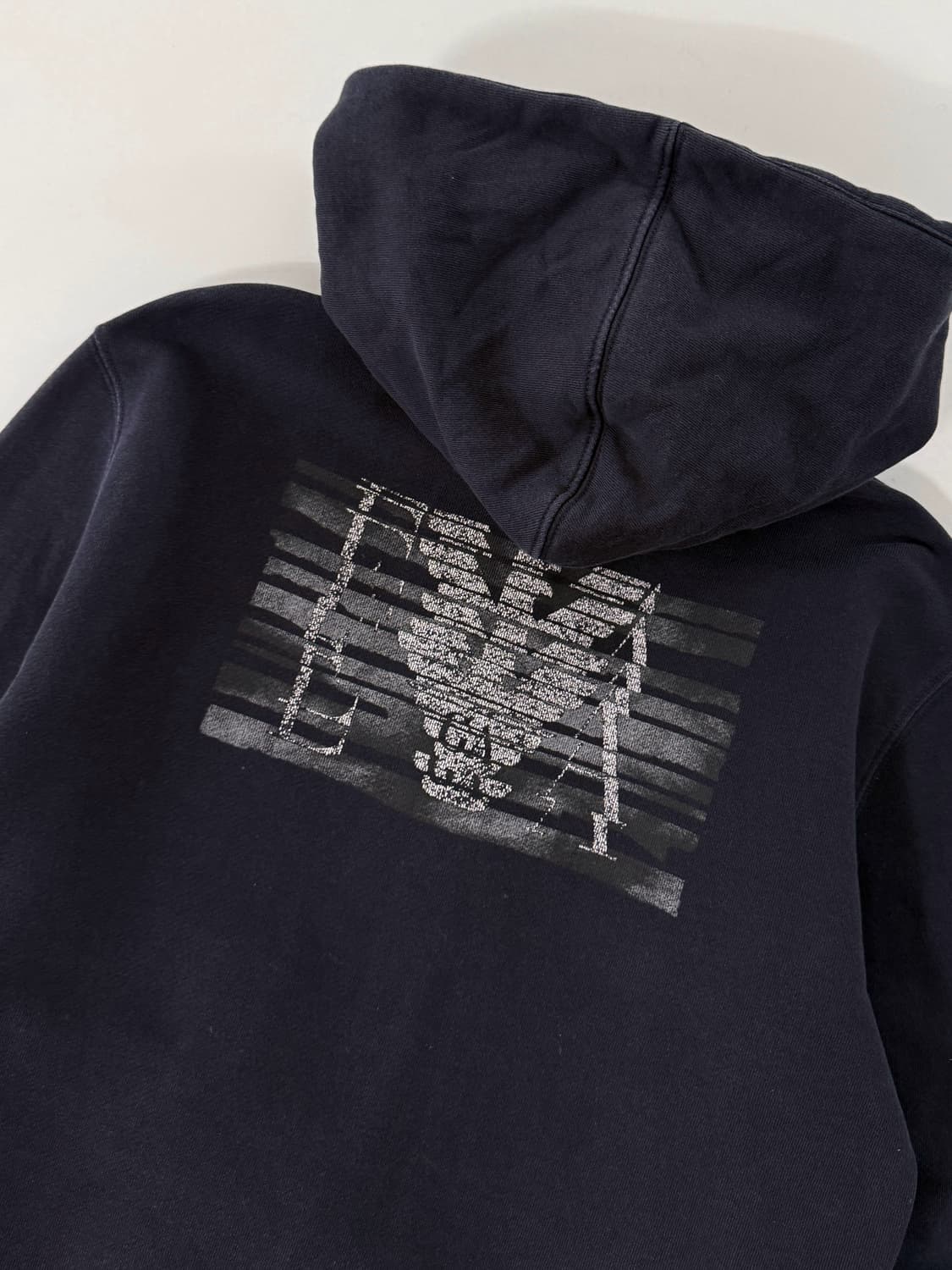  아르마니 00‘s 루즈핏 빅로고 빈티지 스웻 후드집업 상품이미지3