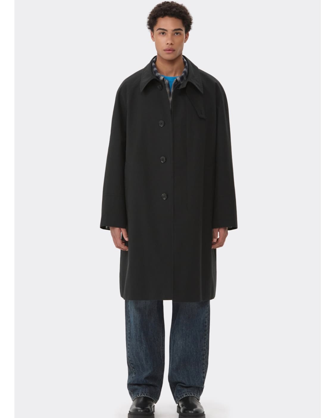 커스텀멜로우 Black Cotton Balmaccan Coat 코트 상품이미지1