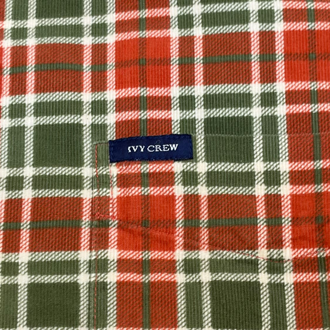 새상품급 미국 빈티지 아이비크루 코듀로이 골덴 긴팔 체크 셔츠 상품이미지4