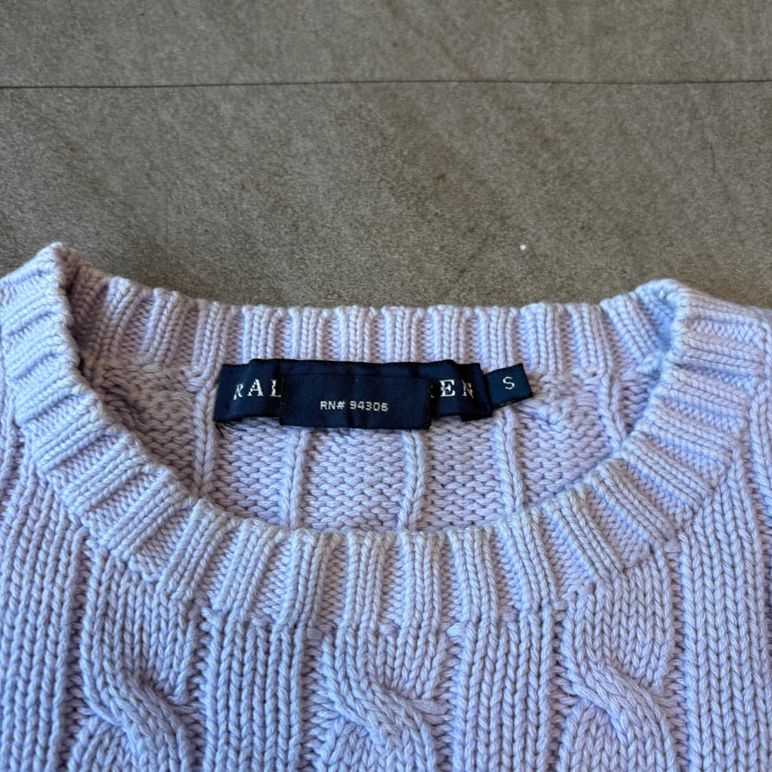 폴로 정품 라이트 퍼플 코튼 꽈배기 니트  상품이미지5