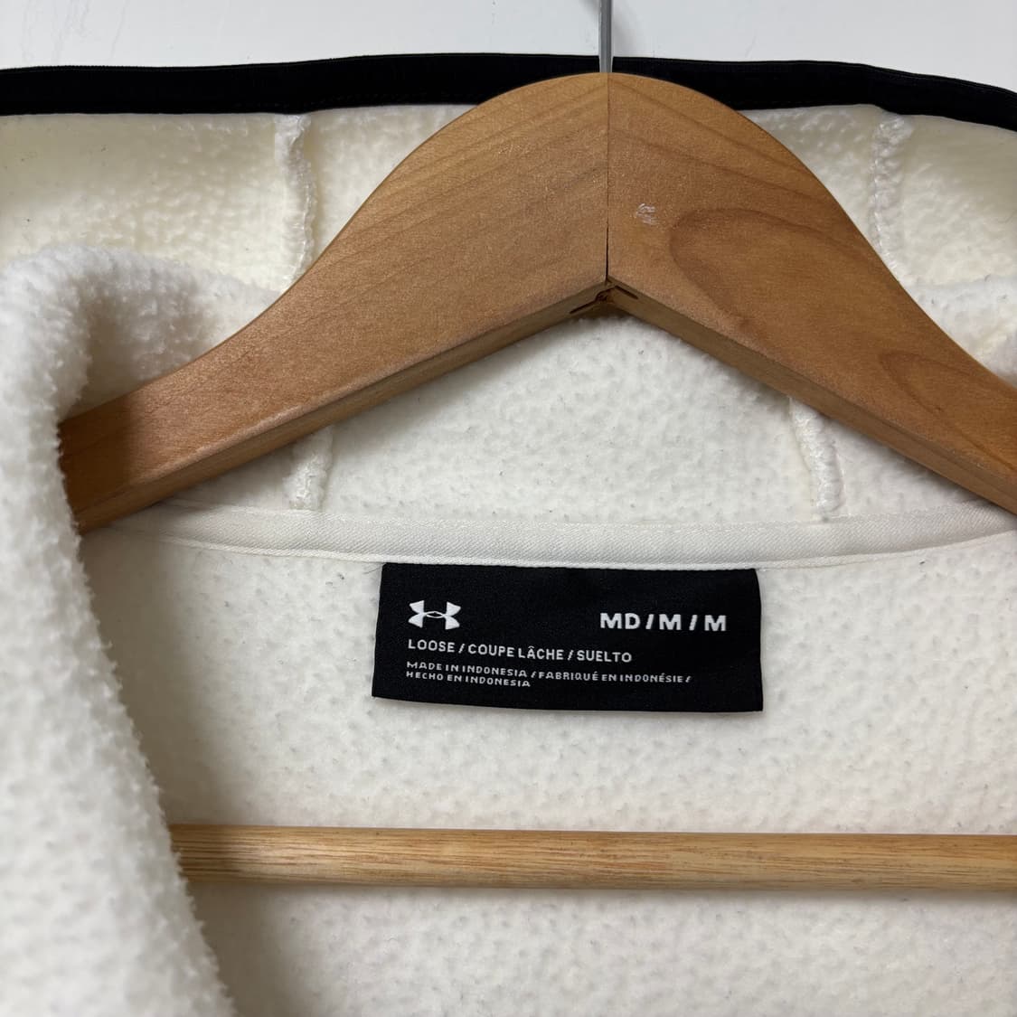 언더아머 화이트 후리스 후드집업 상품이미지3