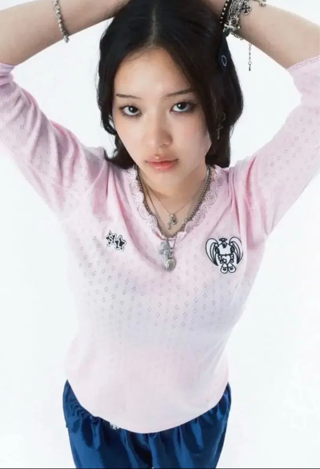 샬롬클럽 퓨로 레이스탑 핑크 상품이미지1