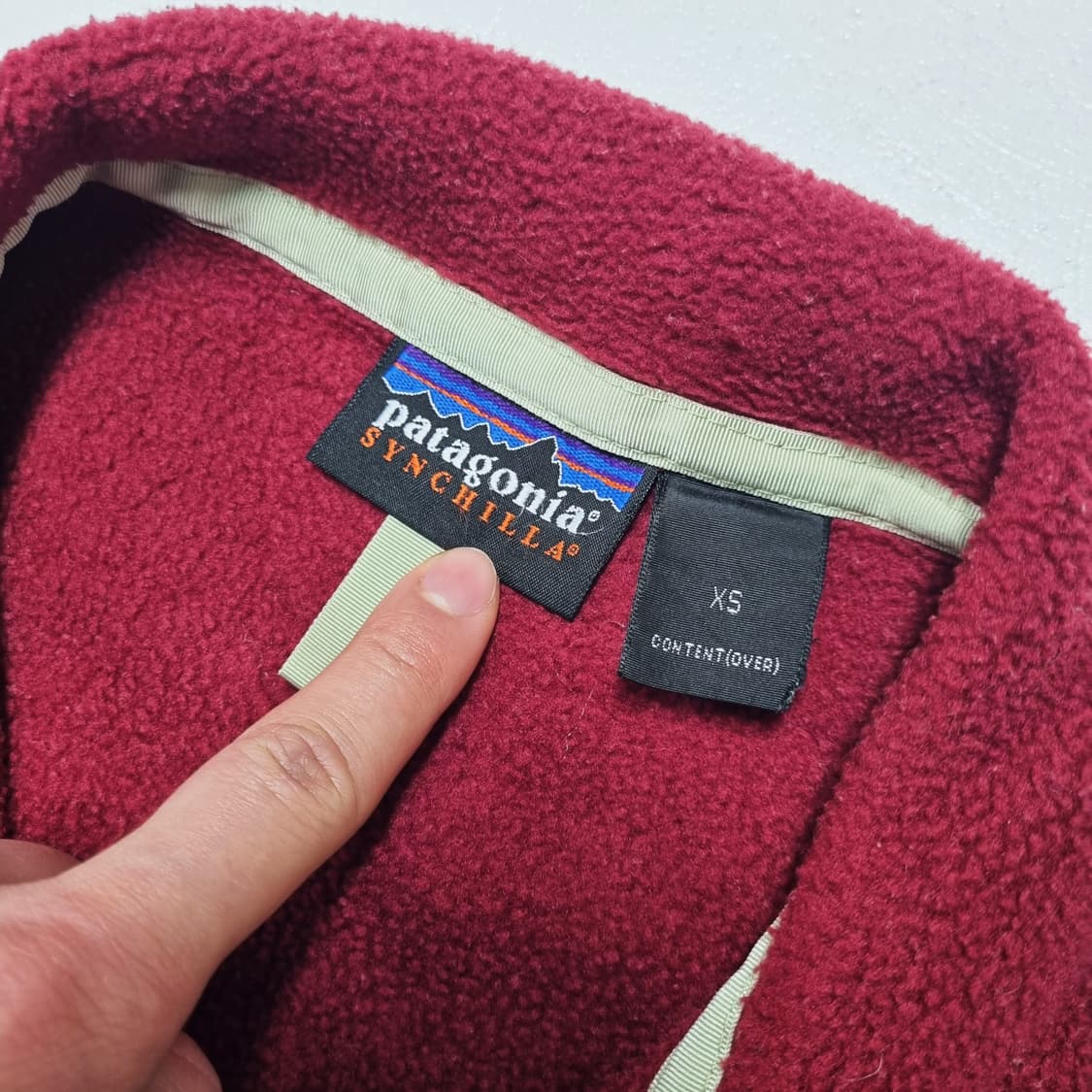 90s 파타고니아 신칠라 후리스 버건디 - XS 상품이미지7