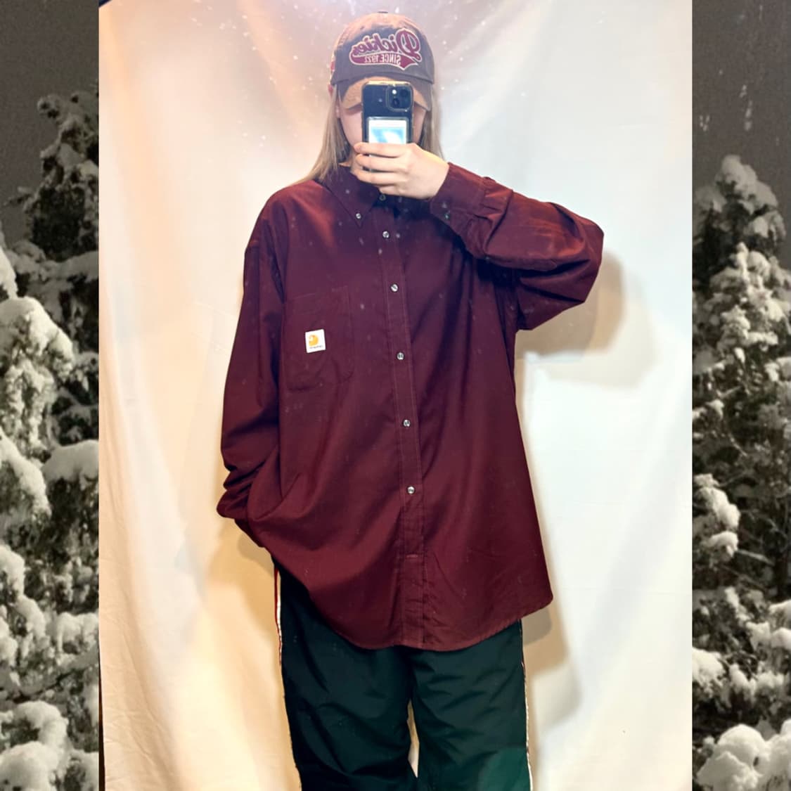 칼하트 버건디 셔츠 상품이미지2