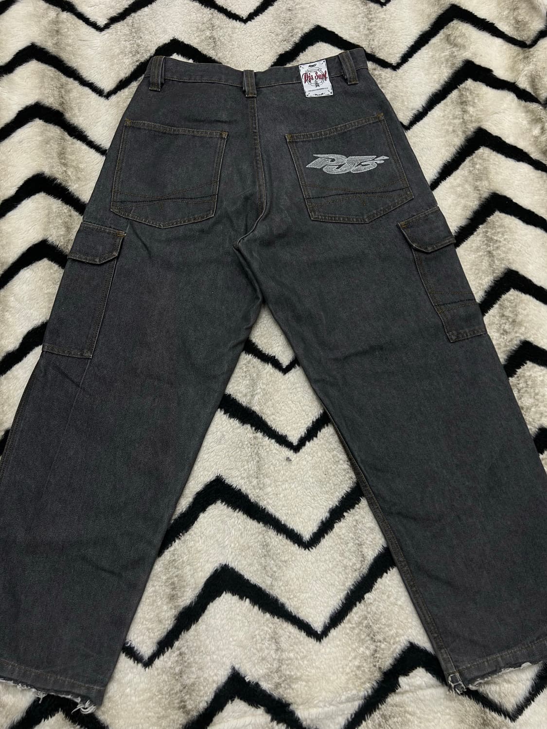 [32]PJ.Surf 올드스쿨 카고 와이드 데님/그레이 상품이미지2