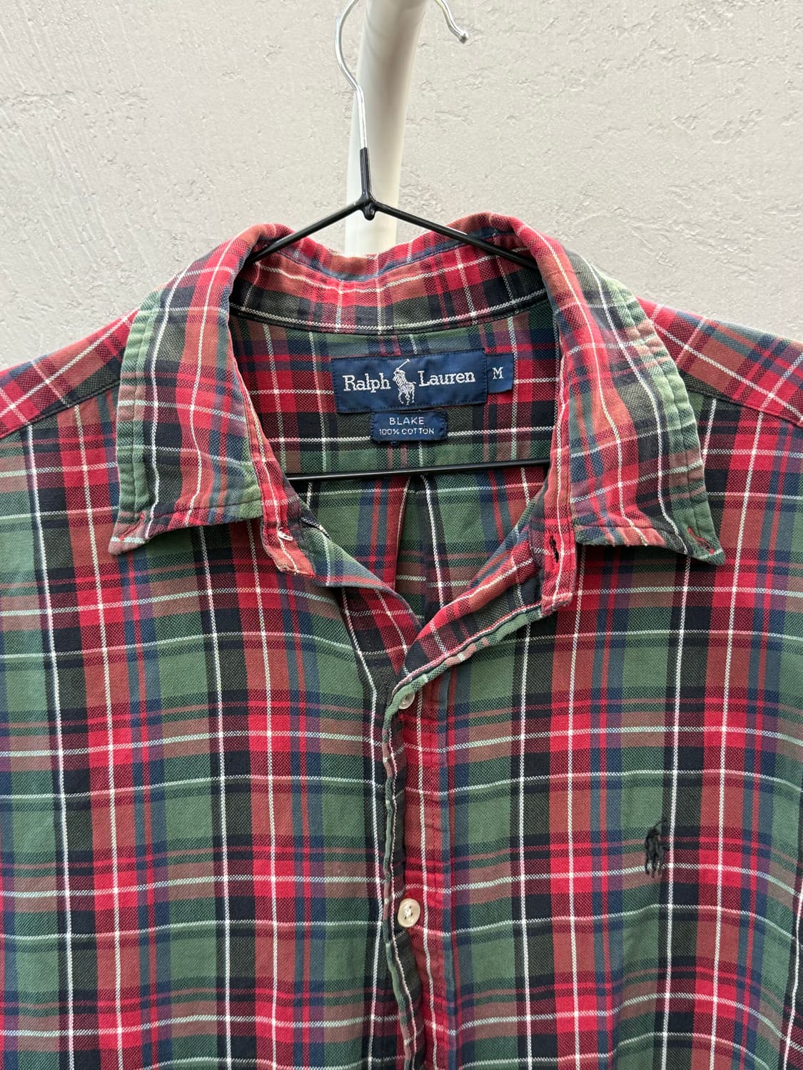 폴로 랄프로렌 레드 그린 체크 셔츠 M 상품이미지3