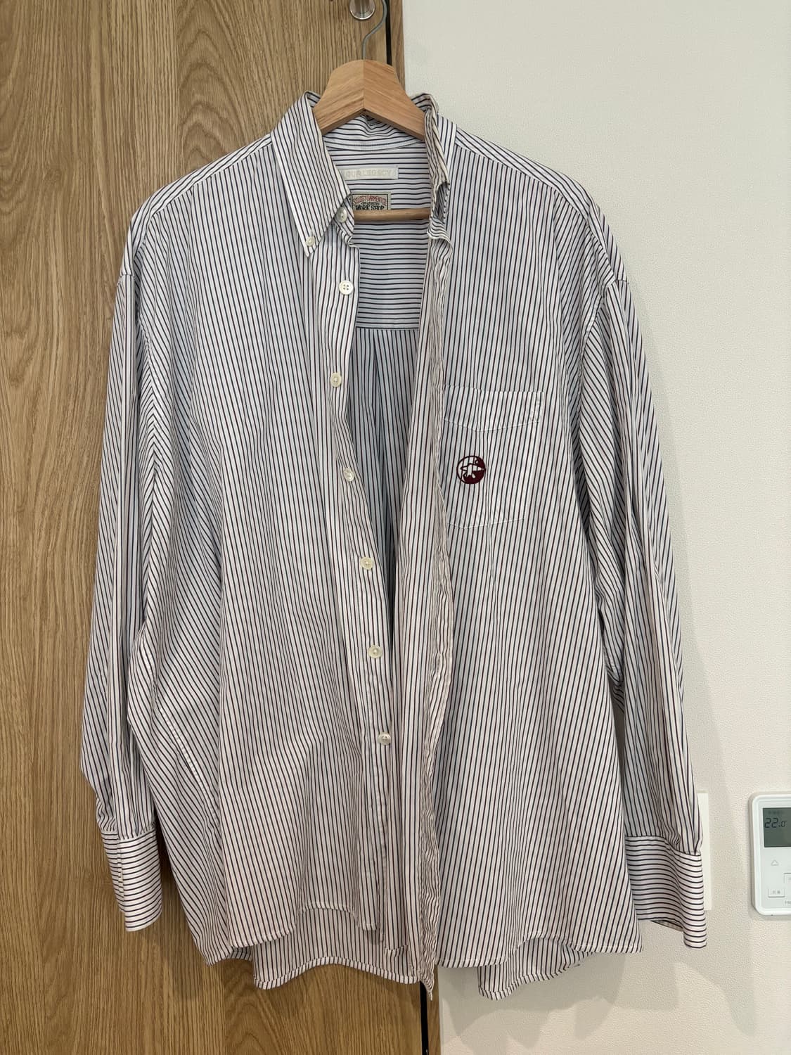 스투시 x 아워레가시 워크샵 보로우드 셔츠 와인 멀티 스트라이프 S 상품이미지1