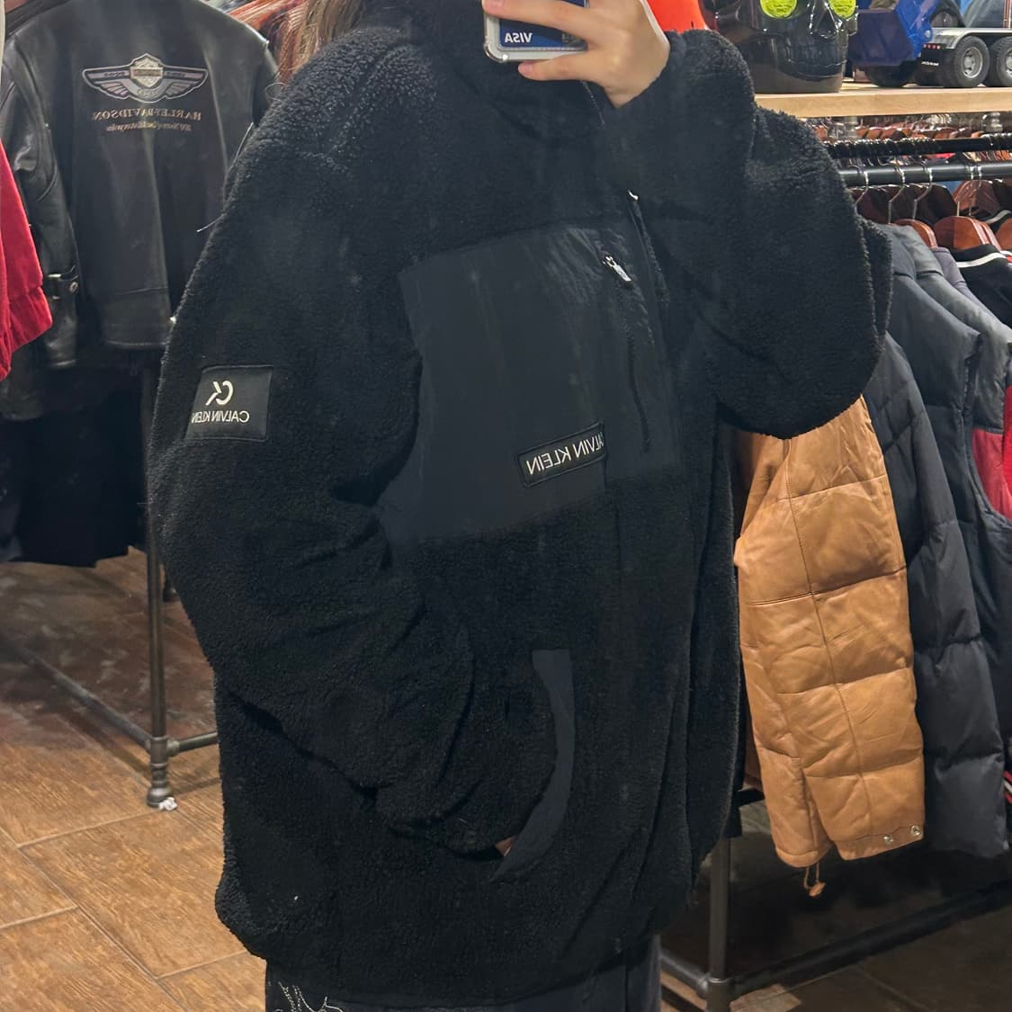 [HI] 캘빈클라인 후리스 자켓 블랙 상품이미지4