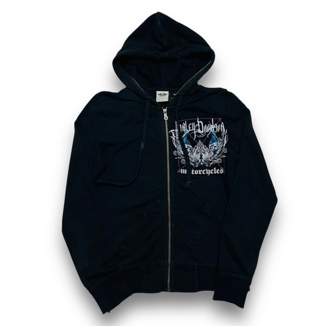 할리 데이비슨 트라이벌 y2k 타투 블랙 후디 집업 상품이미지3