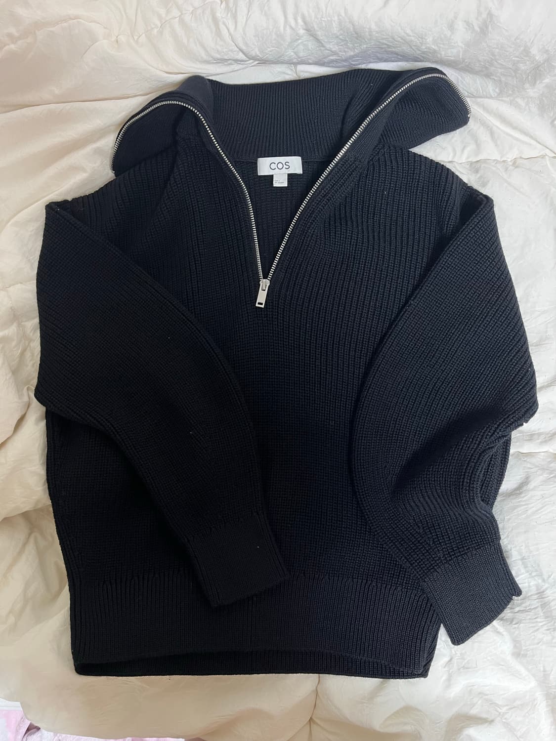 코스 울코튼 하프집업 블랙 상품이미지1