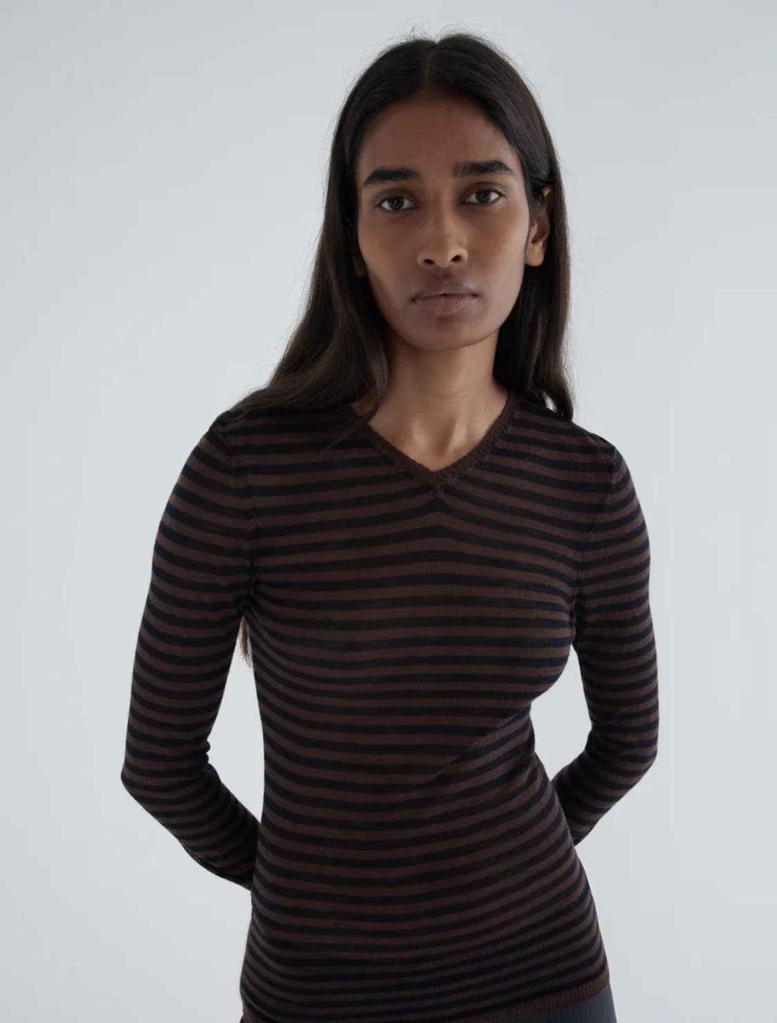 [S]팔로마울 Iglú 스트라이프 니트/브라운 상품이미지4