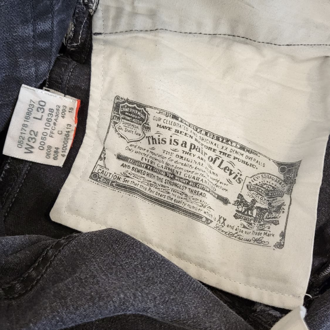 Levi's 오리지널 리바이스 501 데미지 흑청데님 상품이미지5