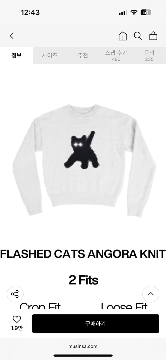 aeae 플래시드 캣 앙고라 크롭 니트 white 상품이미지2