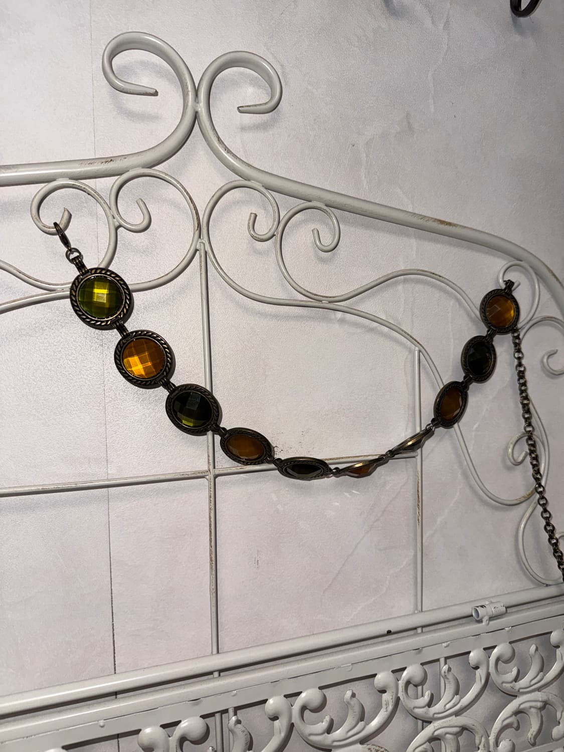 Khaki gold gemstone chain belt 상품이미지2