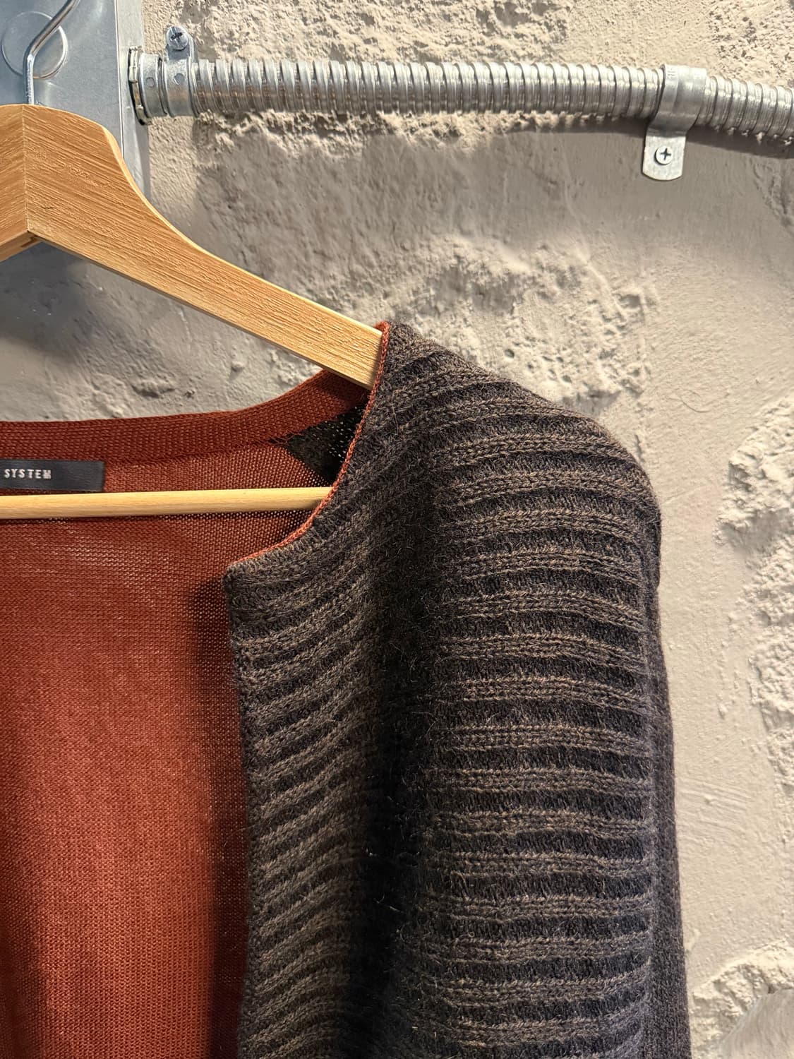 F 시스템 SYSTEM 레이어드 니트 가디건 브라운 상품이미지4