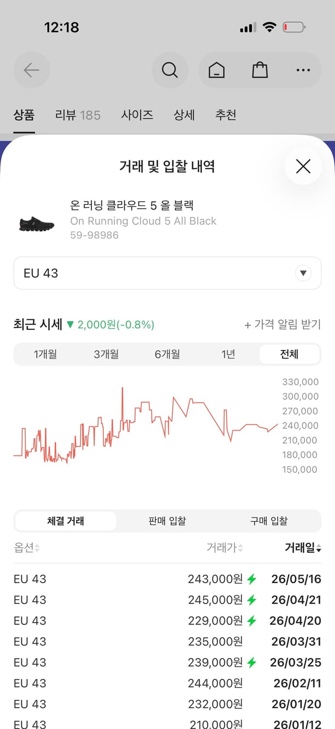 온러닝 클라우드 5  275 사이즈  상태 사진 찍고 절대 안신습니다   상품이미지2
