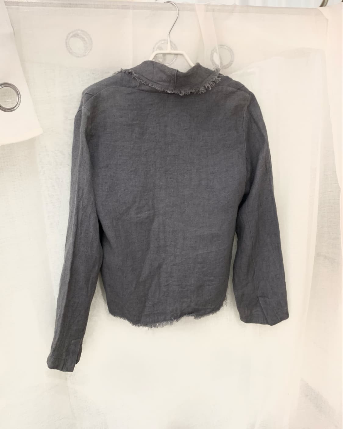 gray linen fringe jacket  상품이미지6