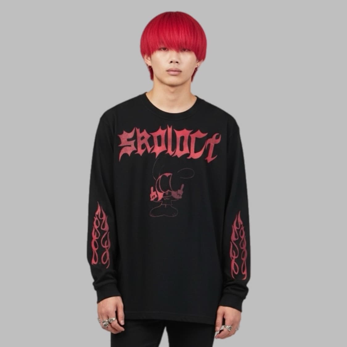 Skoloct 26ss 퍽유  블랙/ 핑크 롱슬리브 상품이미지1