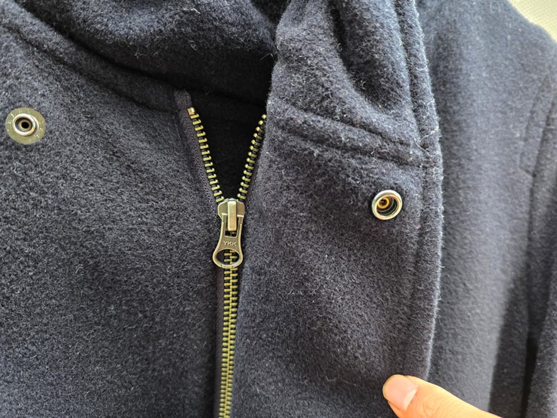 주카 후드 울 코트 A 라인 상품이미지4