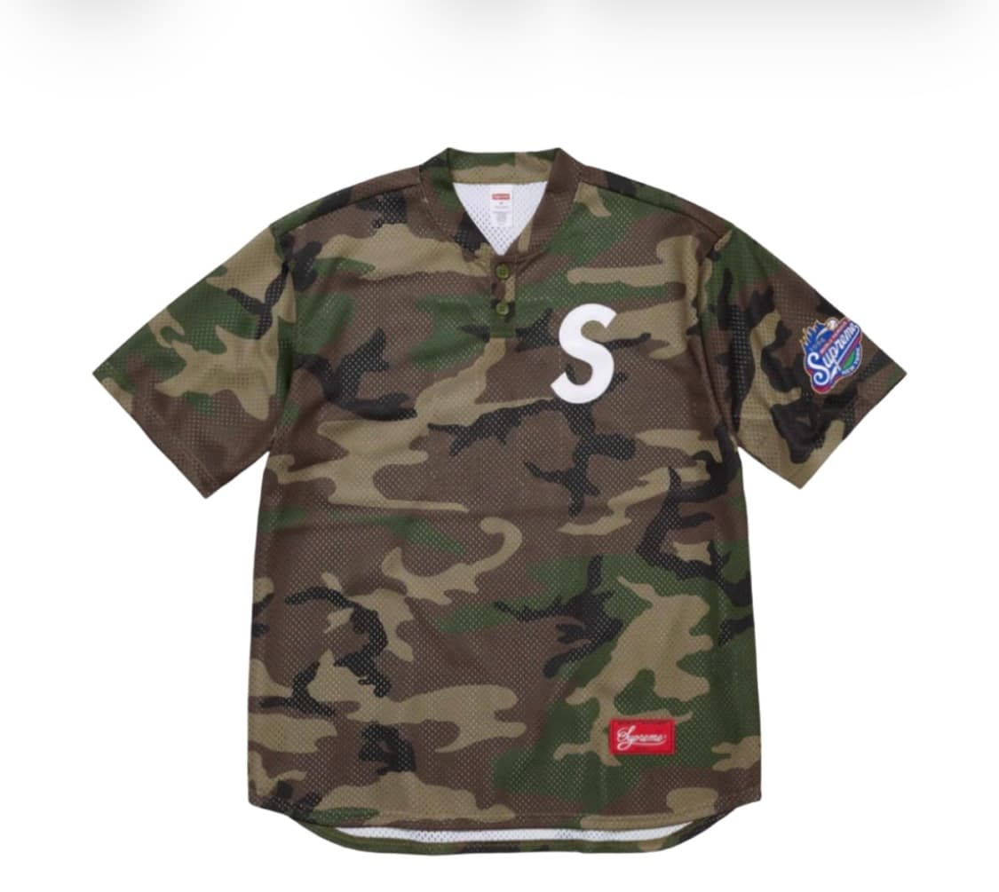 M)슈프림 S 로고 베이스볼 저지 우드랜드 상품이미지1