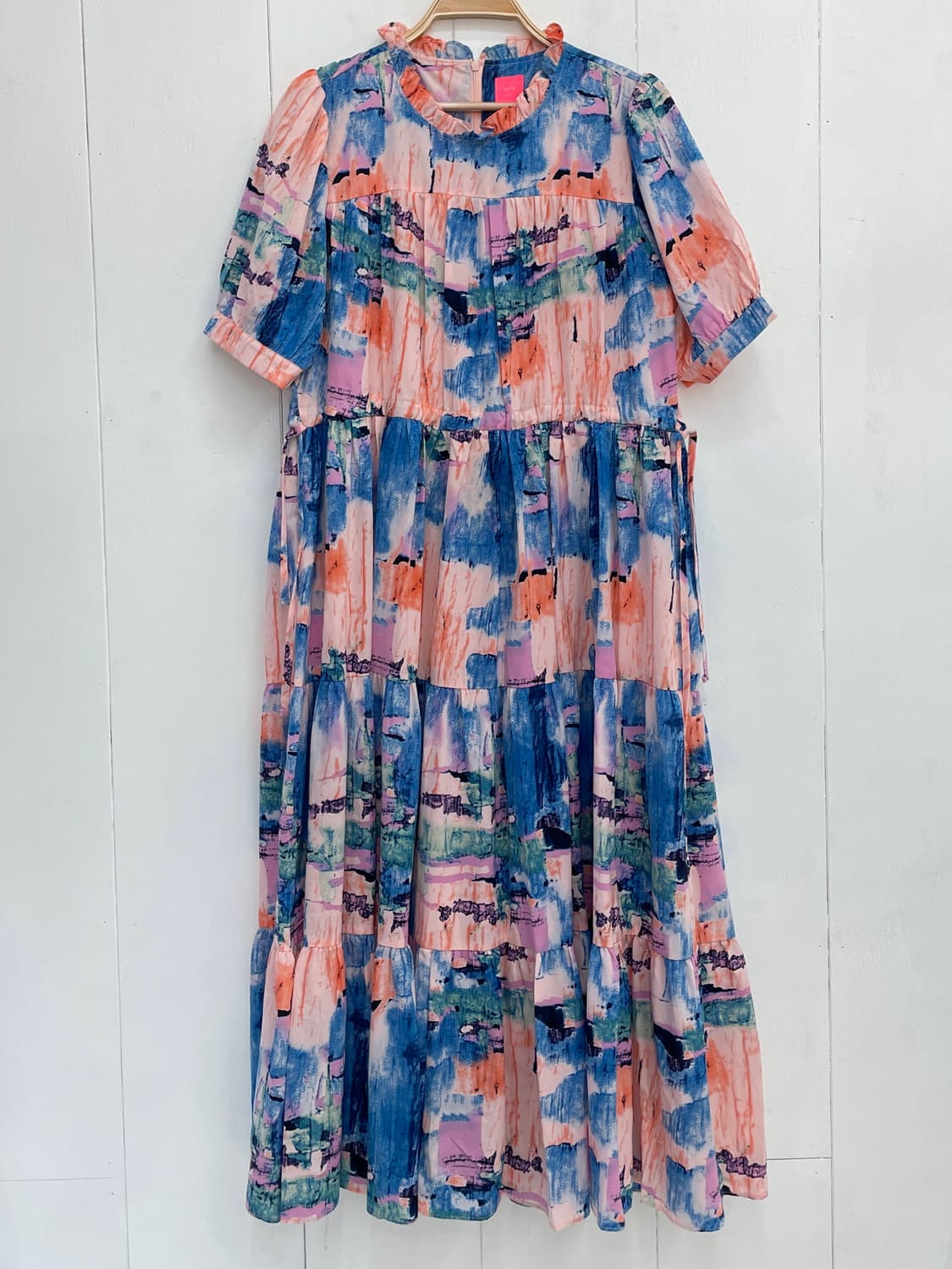 에보 서울(evo seoul) 추상화 패턴 티어드 롱 원피스 상품이미지2