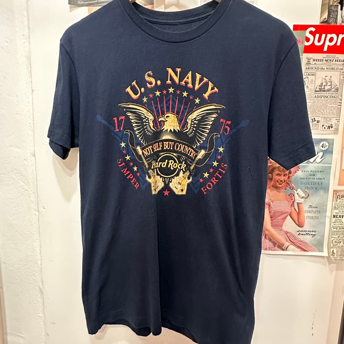하드락카페 U.S NAVY 미해군 그래픽 티셔츠S 상품이미지2