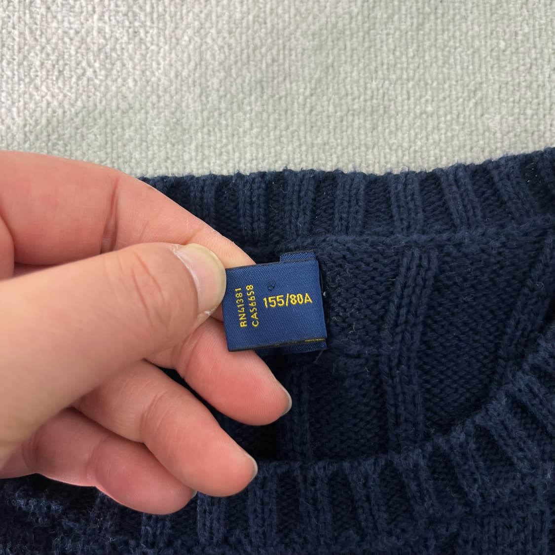 W 90 폴로랄프로렌 꽈배기 네이비 니트 상품이미지4