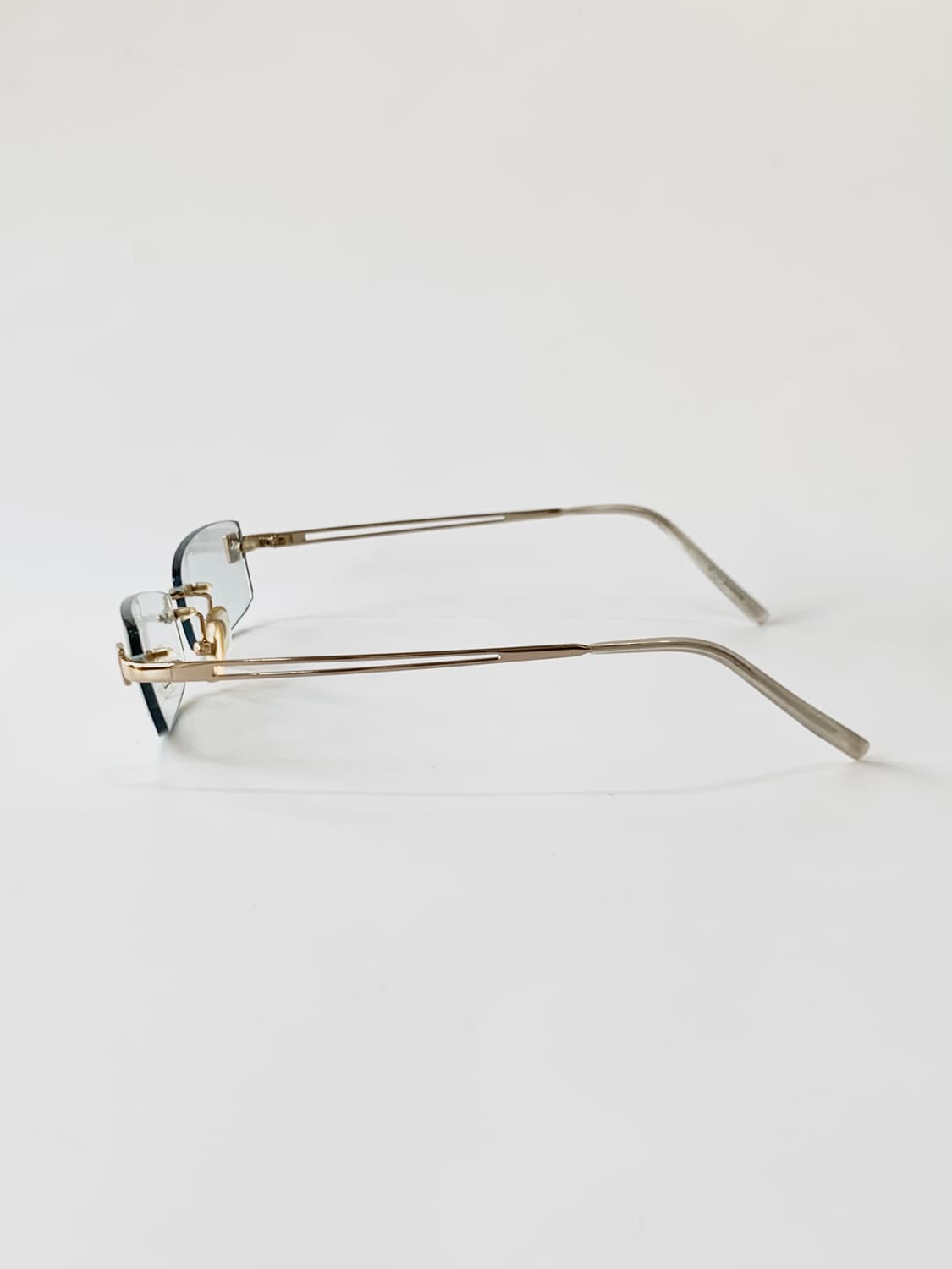 [픽키-633] 골드 무테 안경 프레임 크리스탈 디테일 상품이미지3