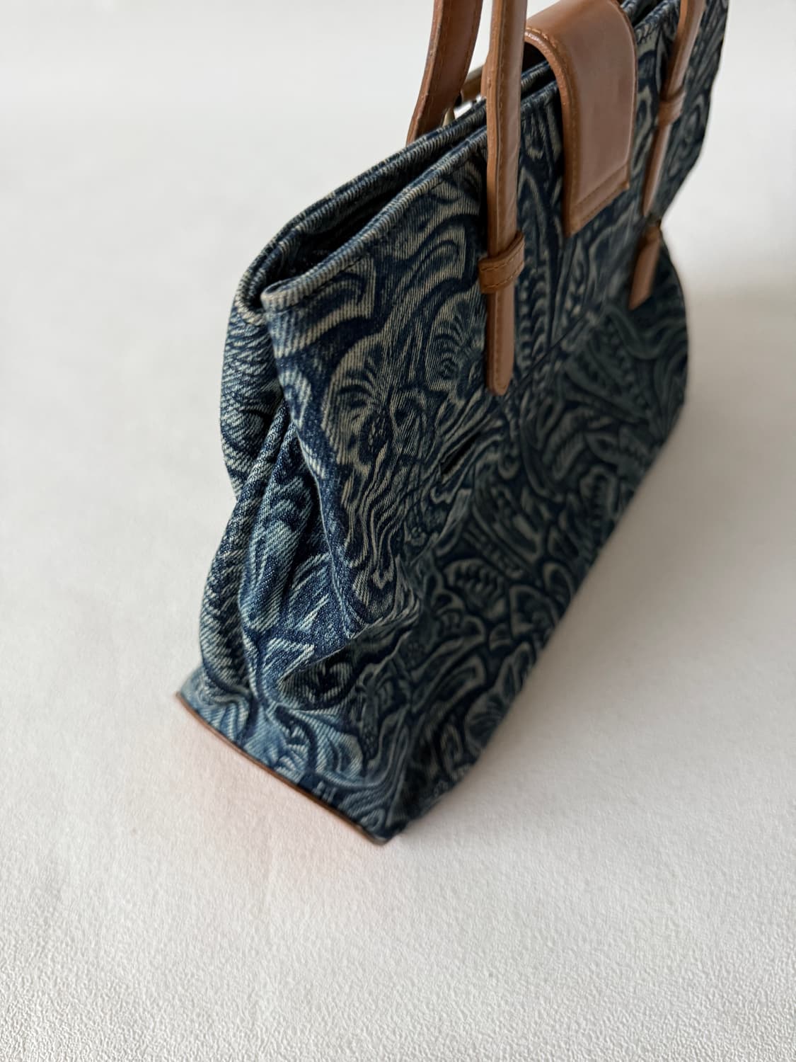 Christian Valmeline 데님&레더 숄더백 상품이미지4