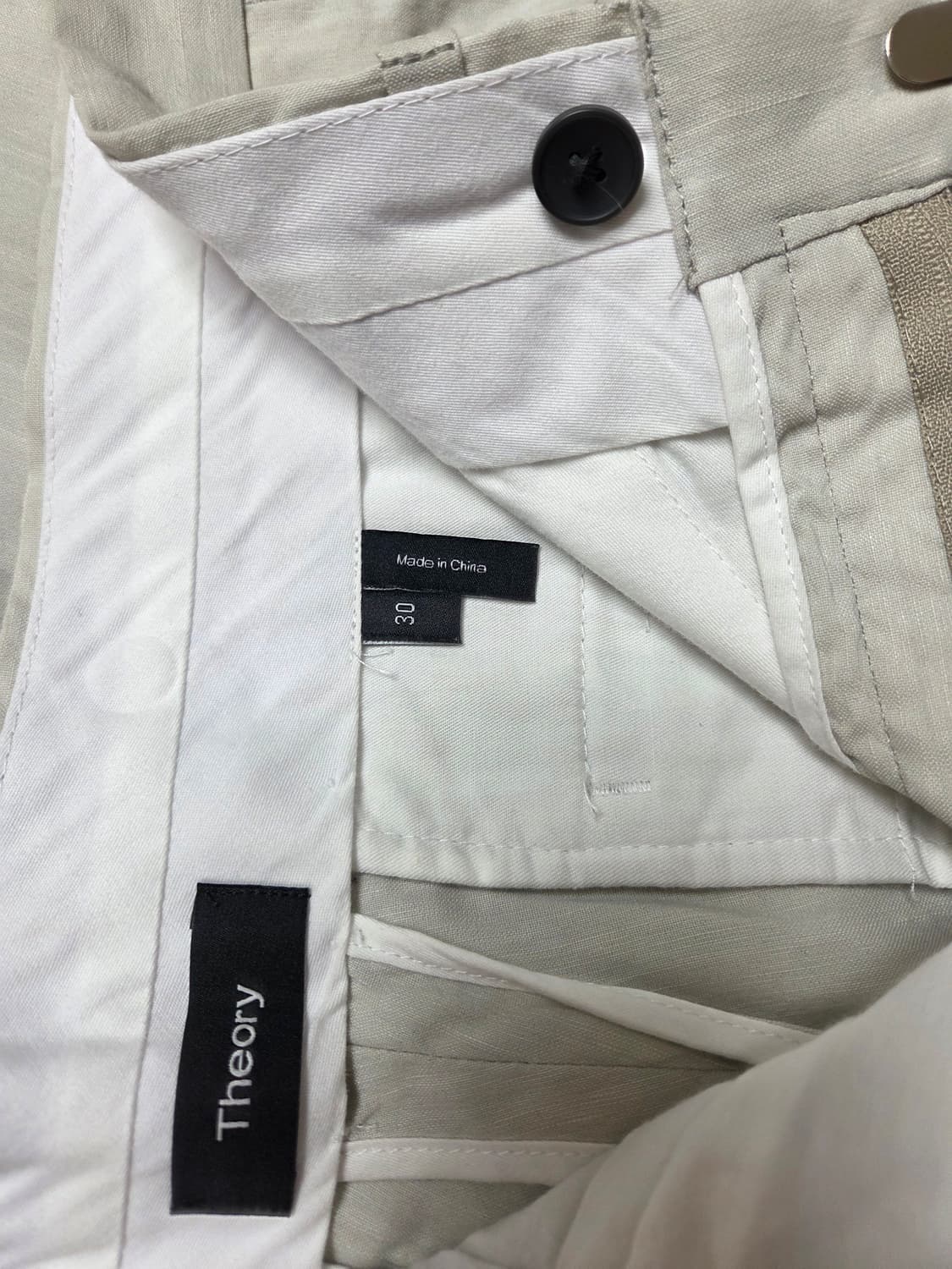 [정품/30] 띠어리(Theory) 남성 린넨 슬림핏 반바지 - 오트밀/ 상품이미지4