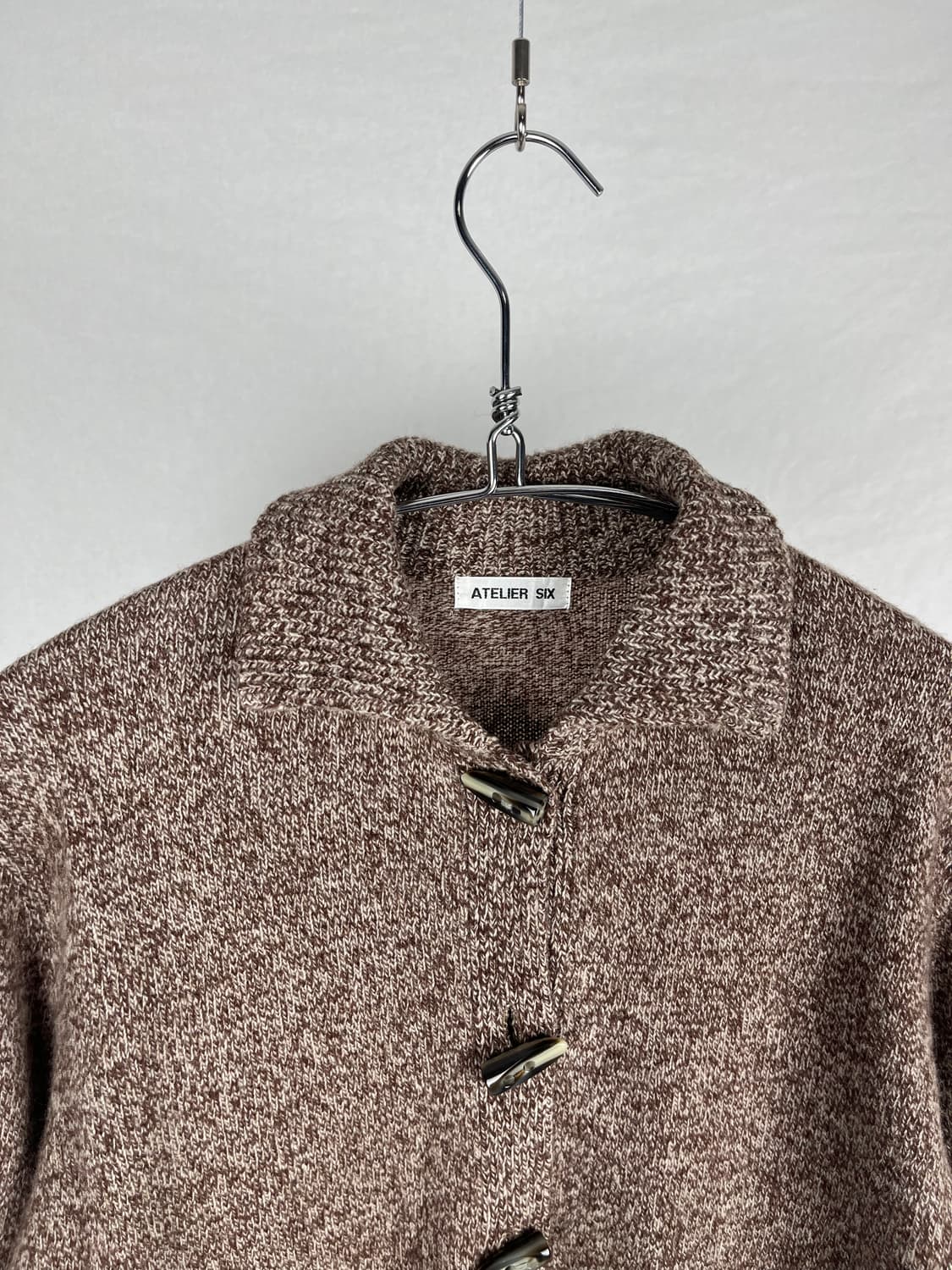 Vintage 소뿔 단추 울 니트 가디건 상품이미지2