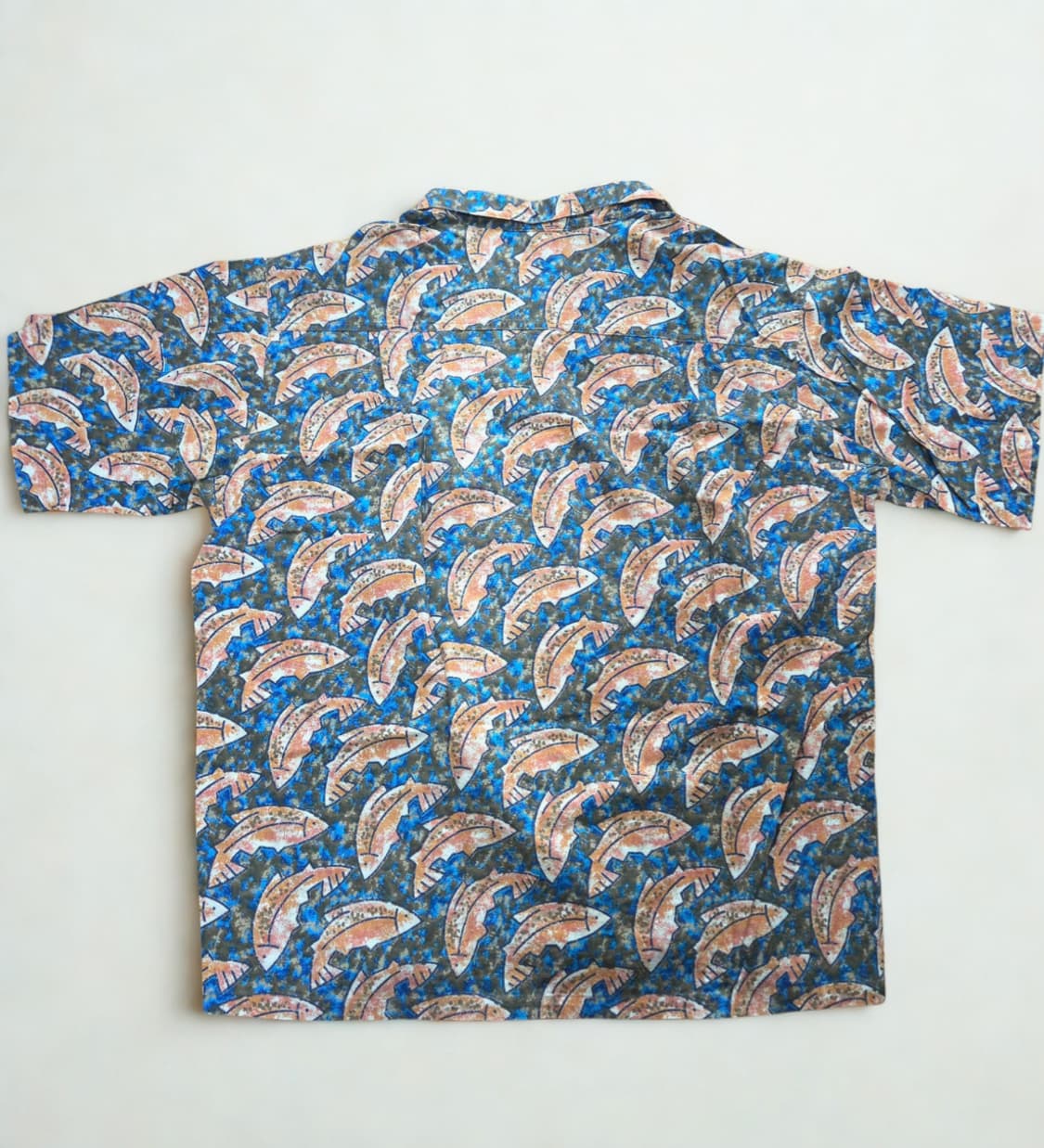 (L)파타고니아 90s vtg 하와이안 셔츠 물고기 패턴 파타로하 하프 상품이미지1