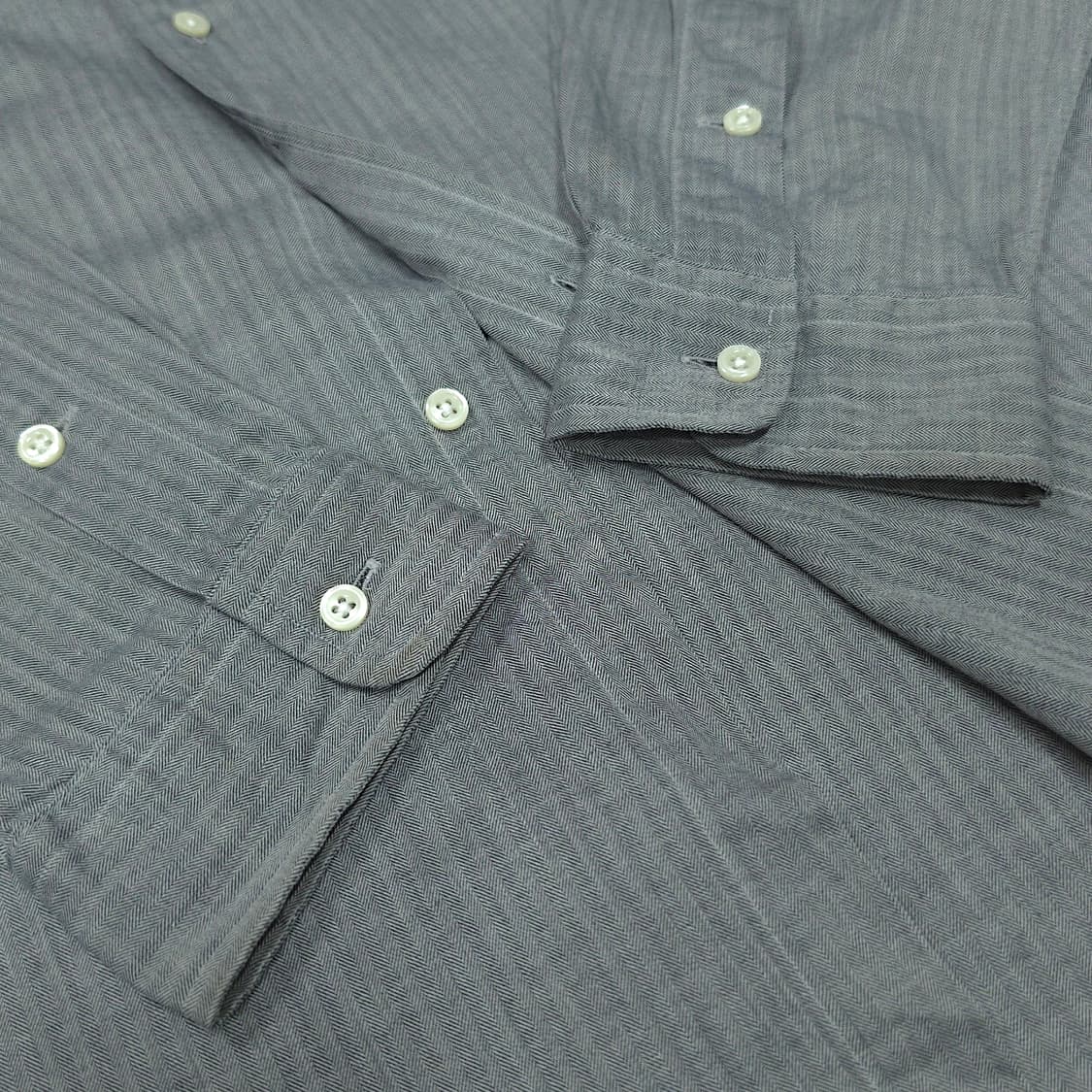 [XL] 폴로 그레이 마이크로체크 블레이크 코튼 긴팔셔츠 상품이미지6