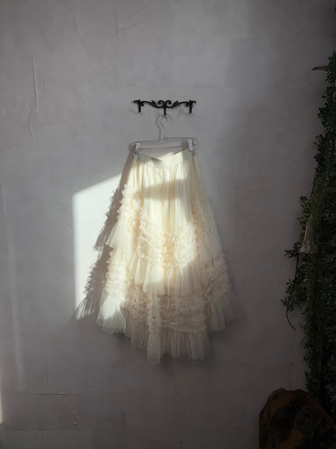 Ivory frill layered unbal sheer tutu sk 상품이미지3